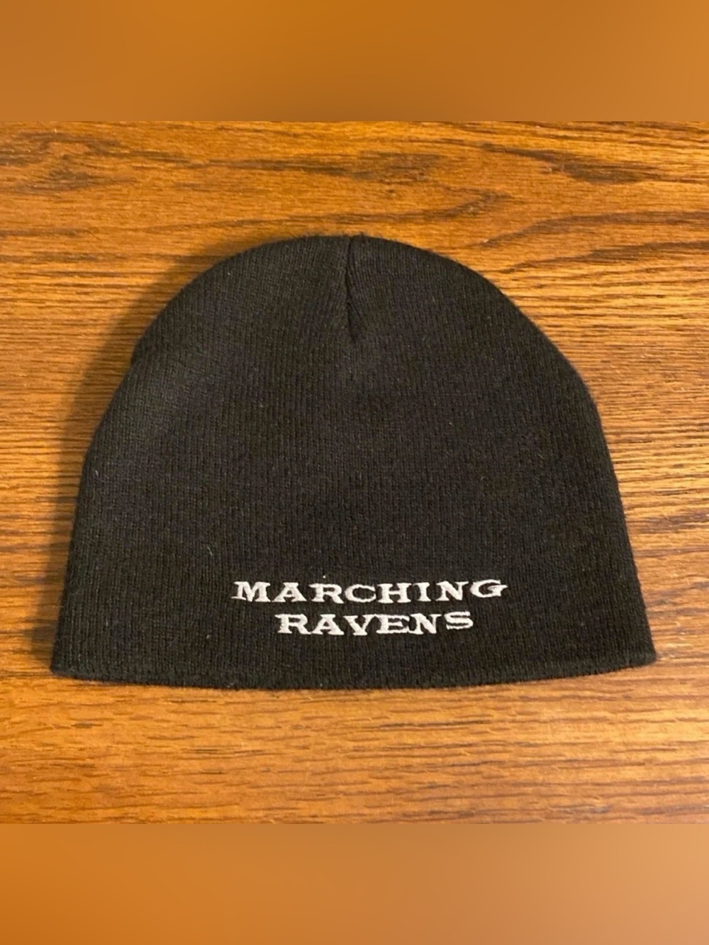 Vintage NFL Baltimore Marching Ravens Beanie Knit Hat Black Band Rare